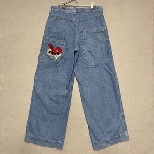 ALAB Jeans Men 30x31 Blue Ultra Baggy Mega Rave Grunge Skater Y2K Hip Hop Bunny